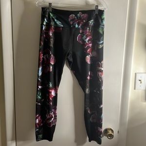 RBX Reebok Black Floral Leggings - Size XL